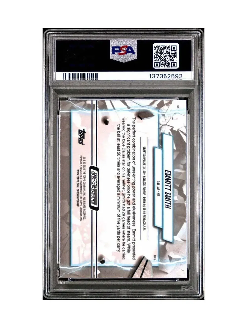 Emmitt Smith 2023 Topps Resurgence Grounded 64/99 #RG-5 Green Refractor PSA 10